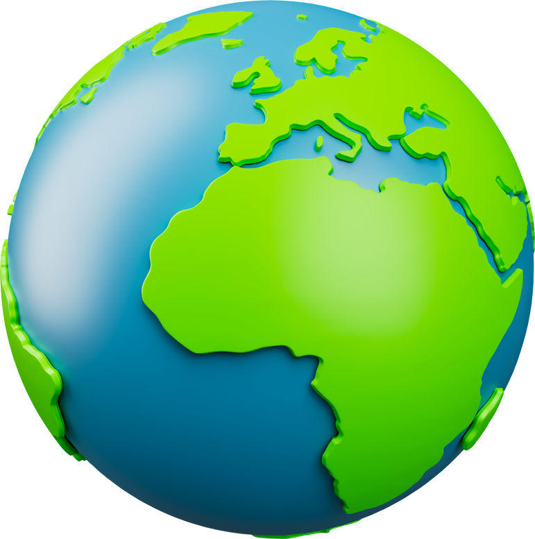 Globe icon 3d render illustration